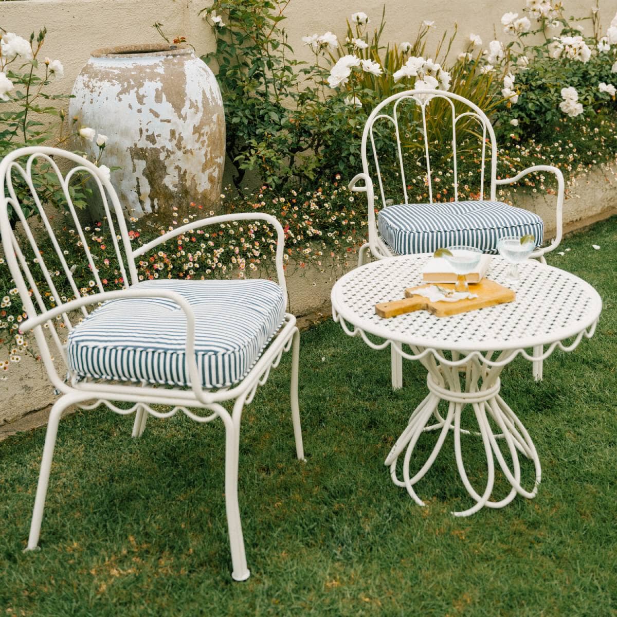 The Al Fresco Chair Cushion - Lauren's Navy Stripe Al Fresco Chair Cushion Business & Pleasure Co Aus