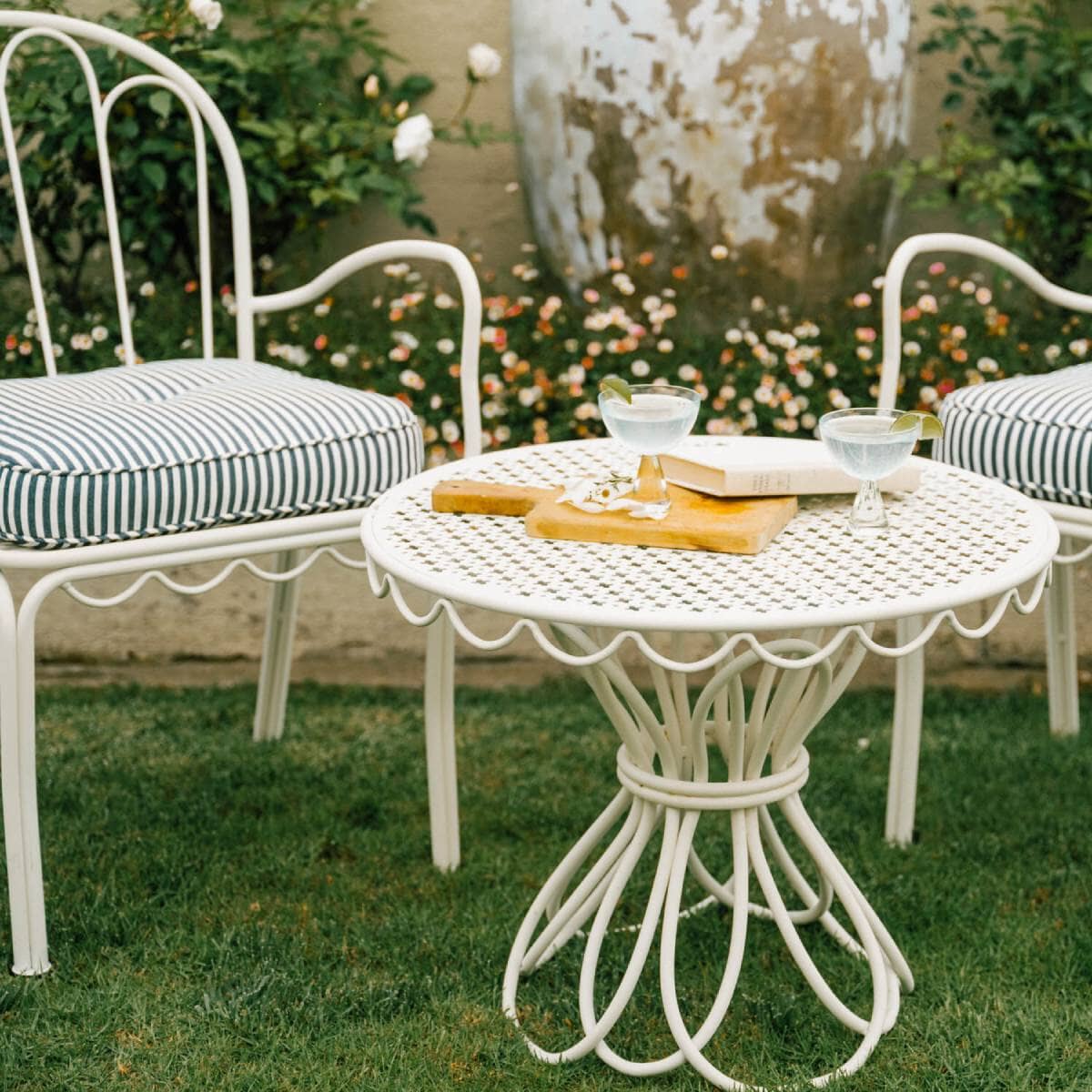 The Al Fresco Chair Cushion - Lauren's Navy Stripe Al Fresco Chair Cushion Business & Pleasure Co Aus