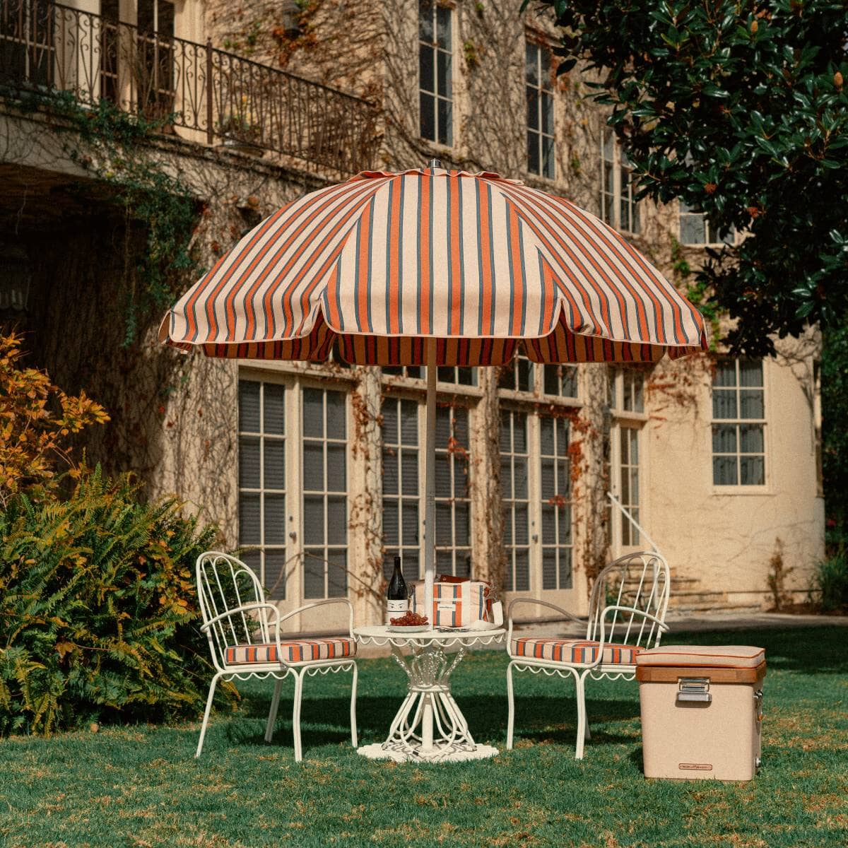 The Patio Umbrella - Bistro Dusty Pink Stripe Patio Umbrella Business & Pleasure Co Aus 