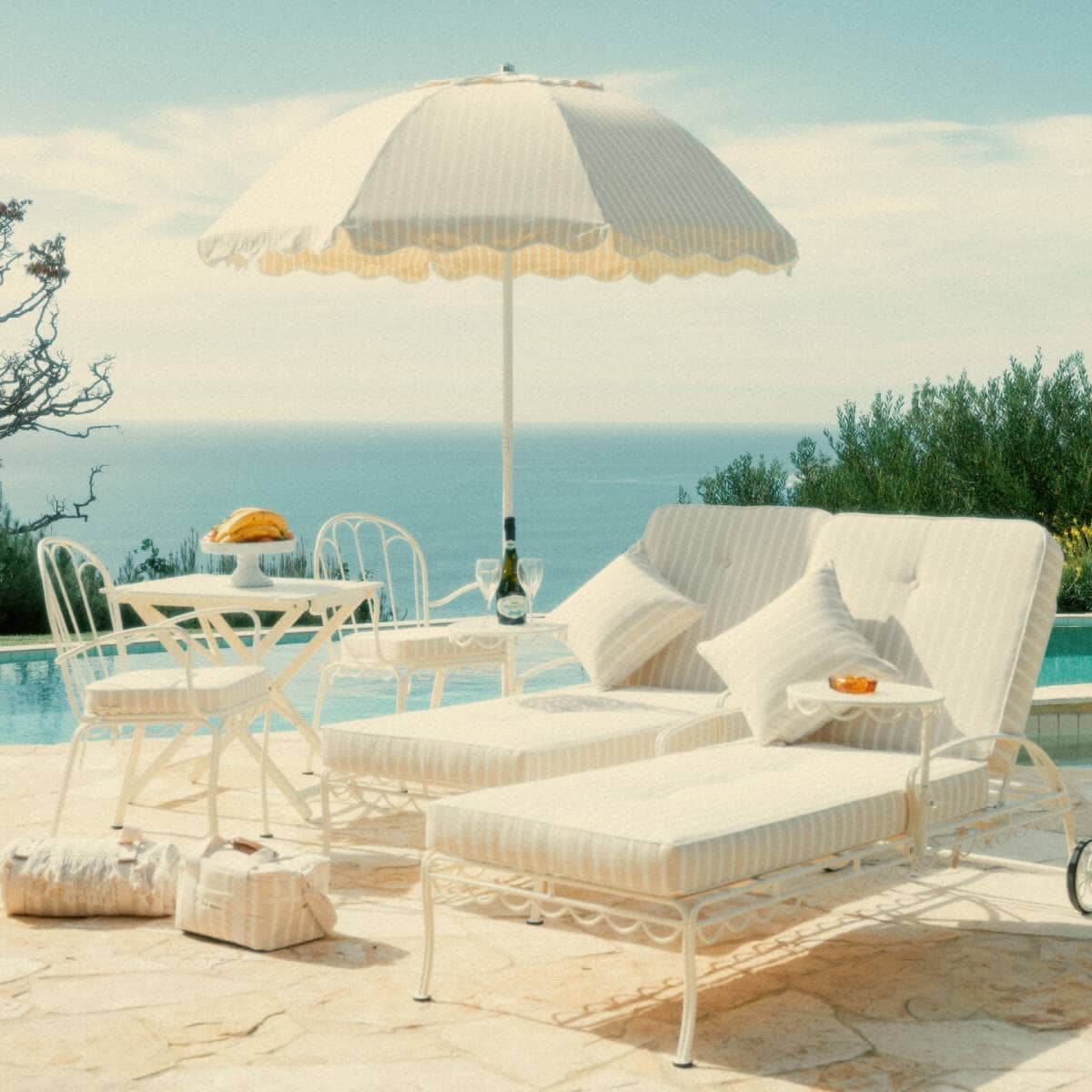 The Patio Umbrella - Monaco Natural Stripe Patio Umbrella Business & Pleasure Co Aus