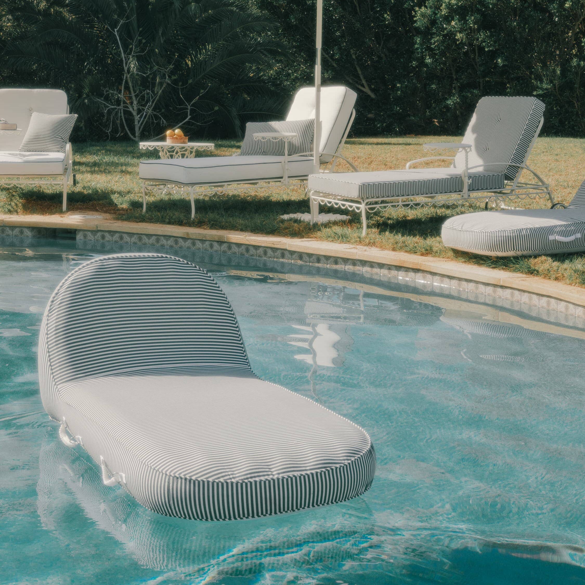 The Pool Lounger - Lauren's Navy Stripe Pool Lounger Business & Pleasure Co Aus