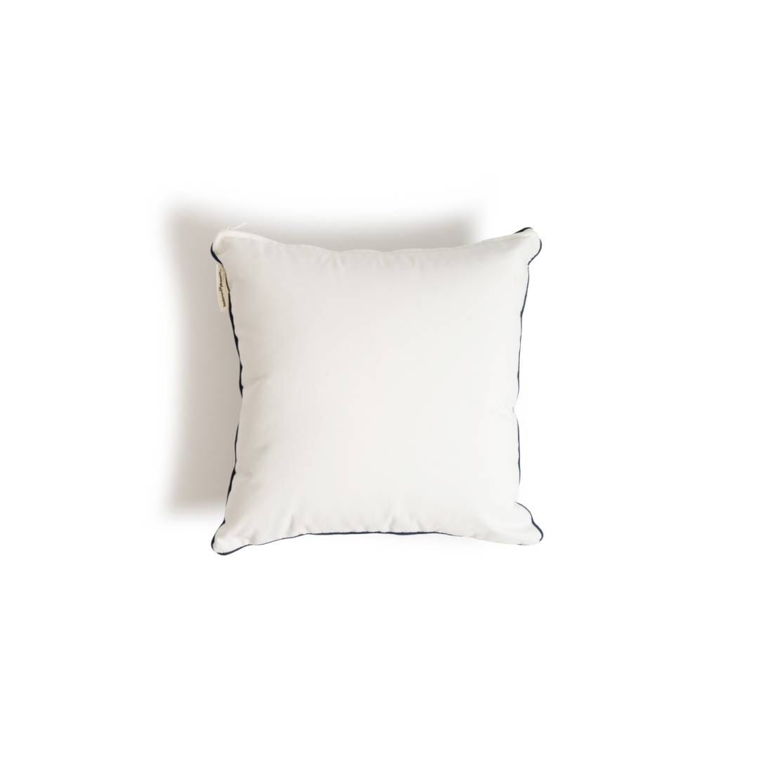 The Small Square Throw Pillow - Rivie White Small Square Throw Pillow Business & Pleasure Co Aus
