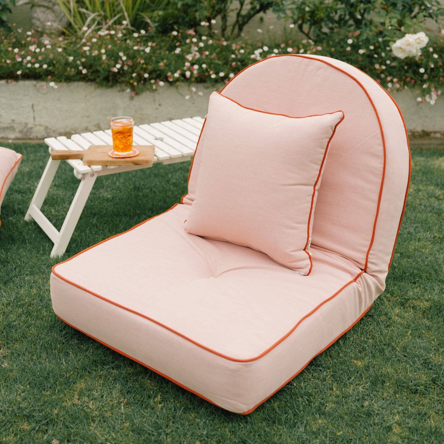 The Small Square Throw Pillow - Rivie Pink Small Square Throw Pillow Business & Pleasure Co Aus