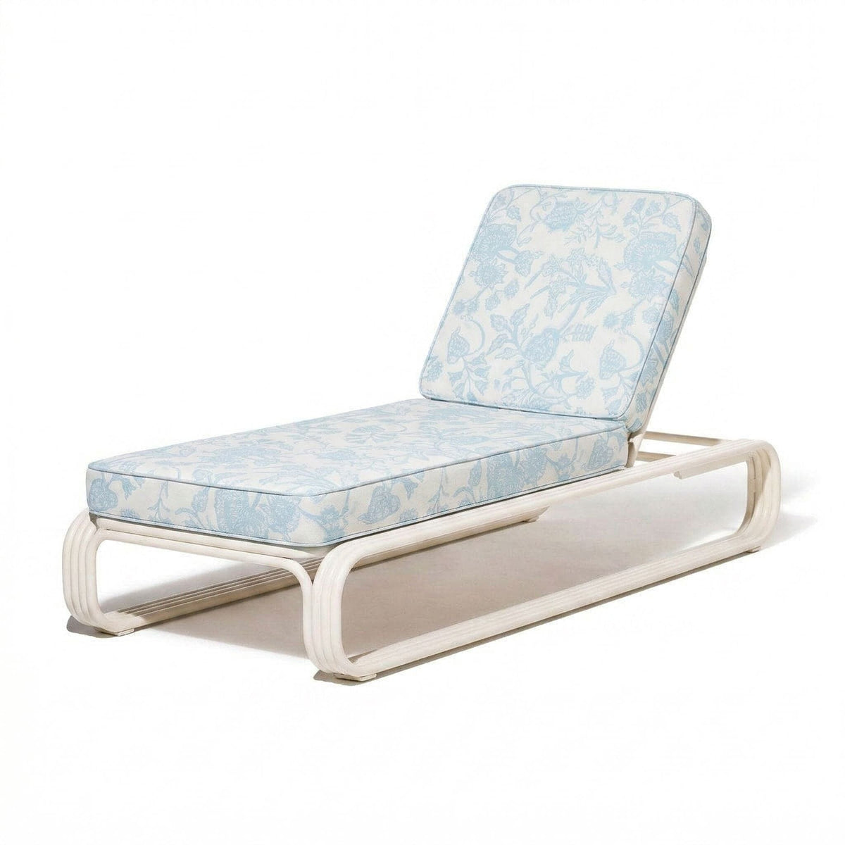Contini Sun Lounger Kit in Hanalei Bay Blue Jacquard | Antique White Frame Contini Sun Lounger Kit Business & Pleasure Co Aus