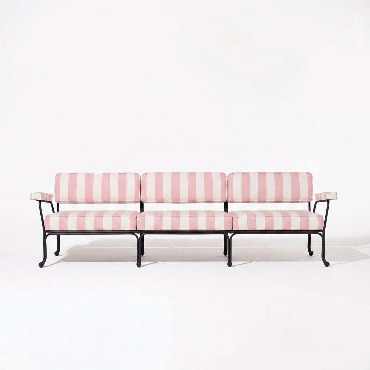 Product image of Waterhouse Sofa in Crew Pink Stripe | Vintage Black Frame Waterhouse Sofa Kit Business & Pleasure Co Aus