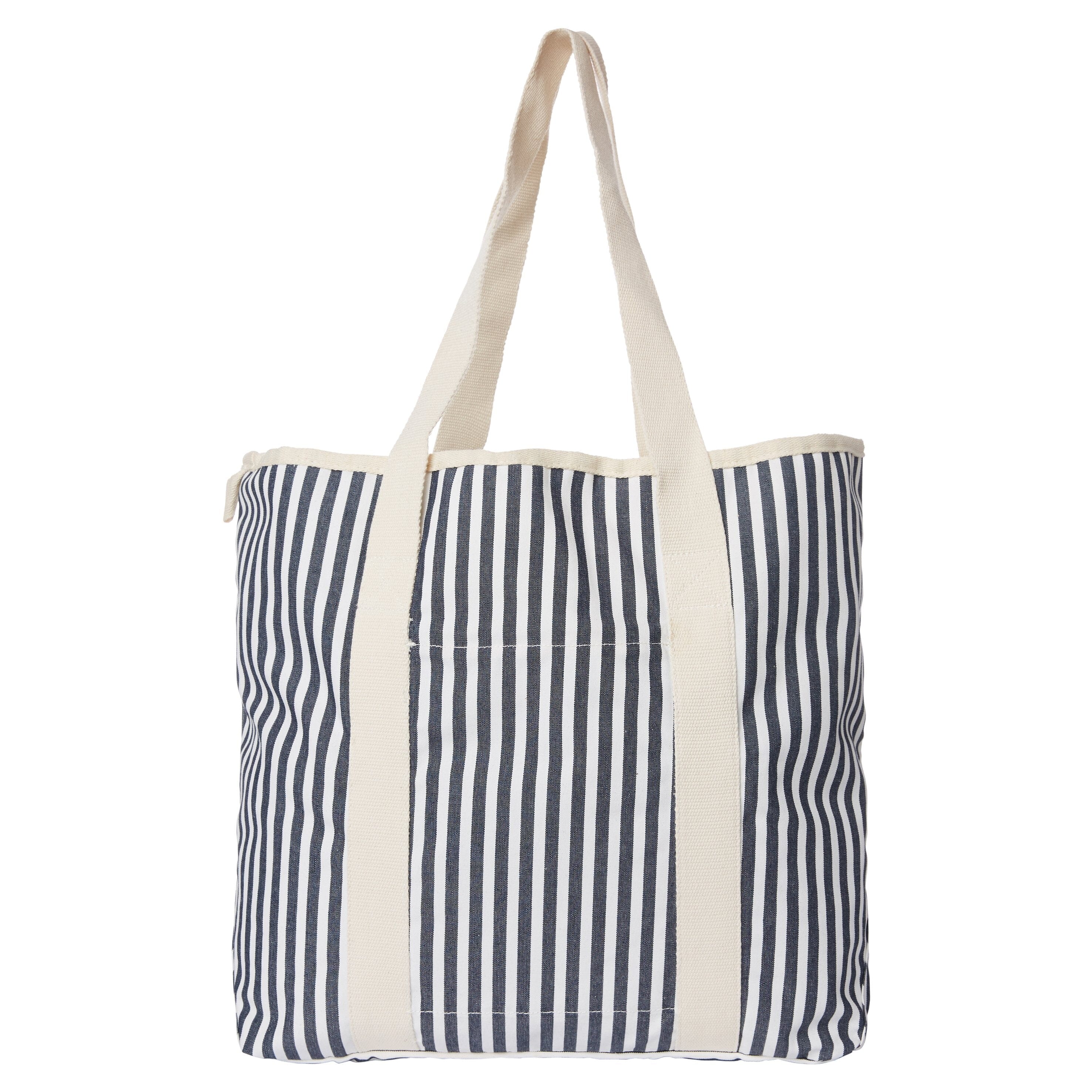 The Beach Bag - Lauren's Navy Stripe Beach Bag Business & Pleasure Co