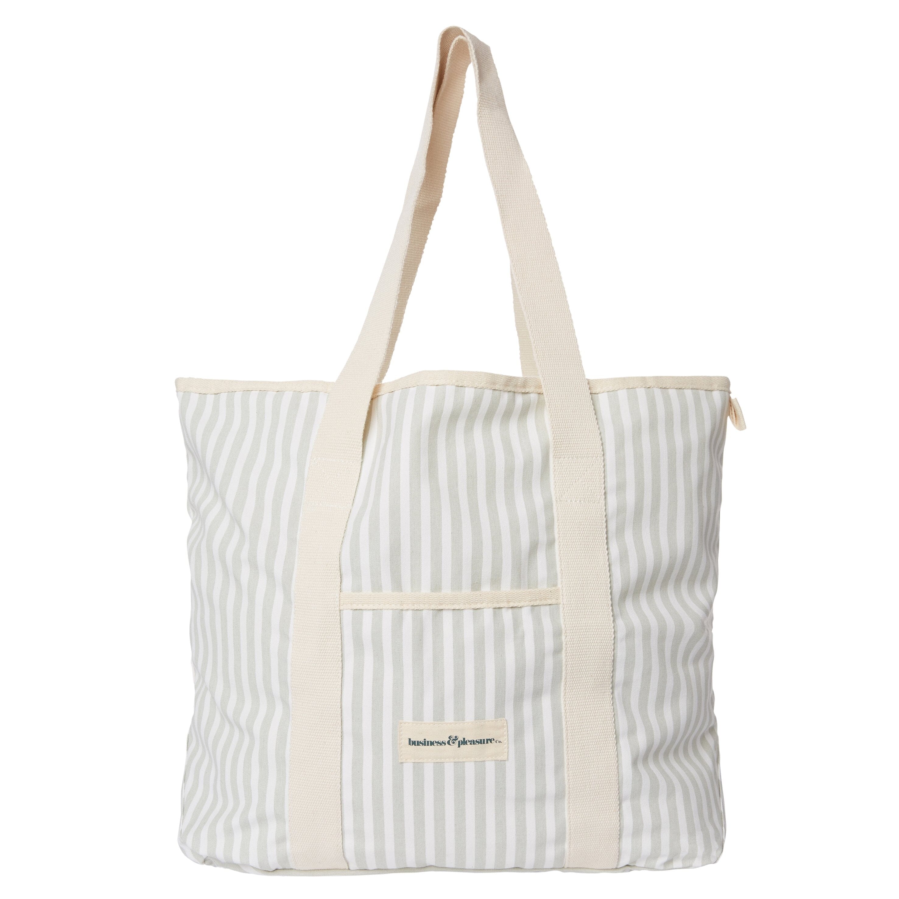 The Beach Bag - Lauren's Sage Stripe Beach Bag Business & Pleasure Co 