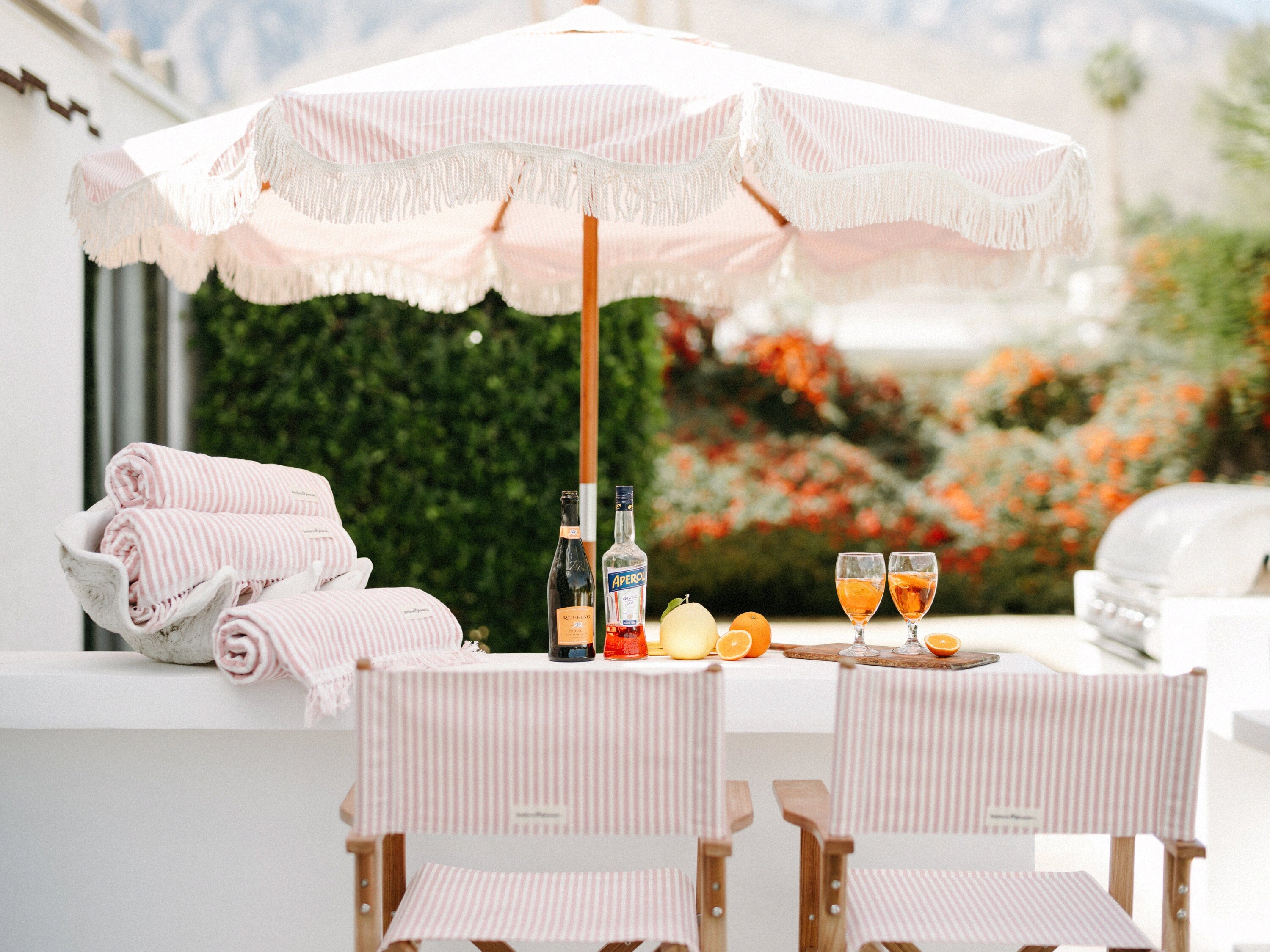 The Directors Chair - Bar Height - Lauren's Pink Stripe