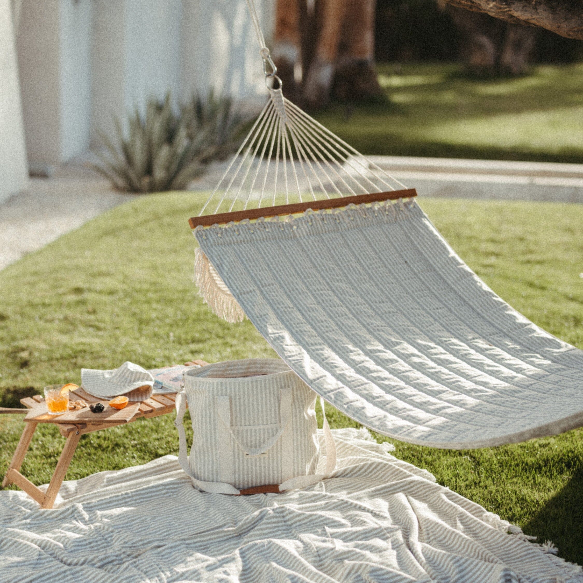 The Hammock - Lauren's Sage Stripe Hammock Businessandpleasureco.com.au