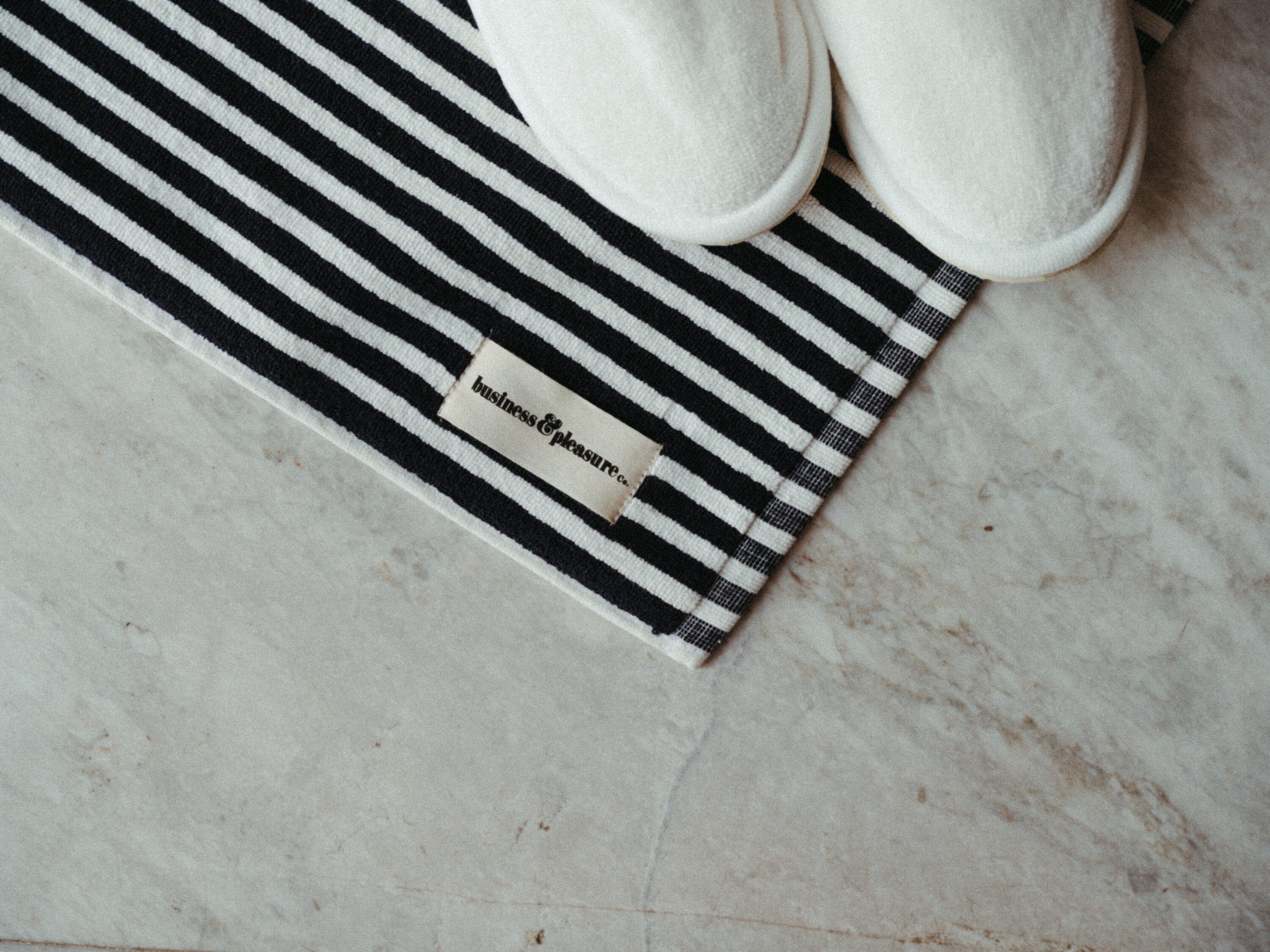 The Bath Mat - Lauren's Navy Stripe