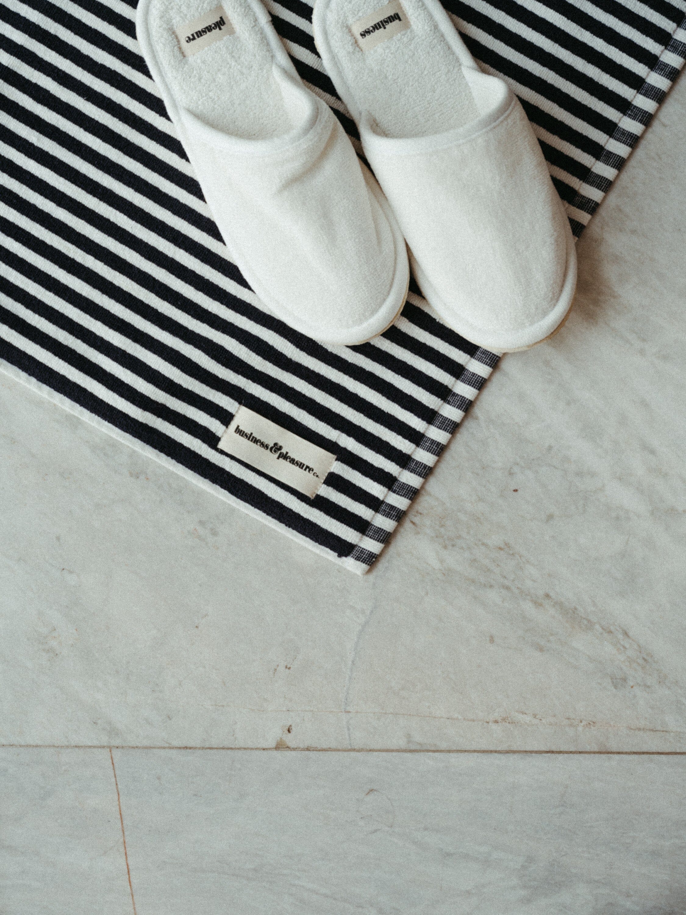 The Bath Mat - Lauren's Navy Stripe