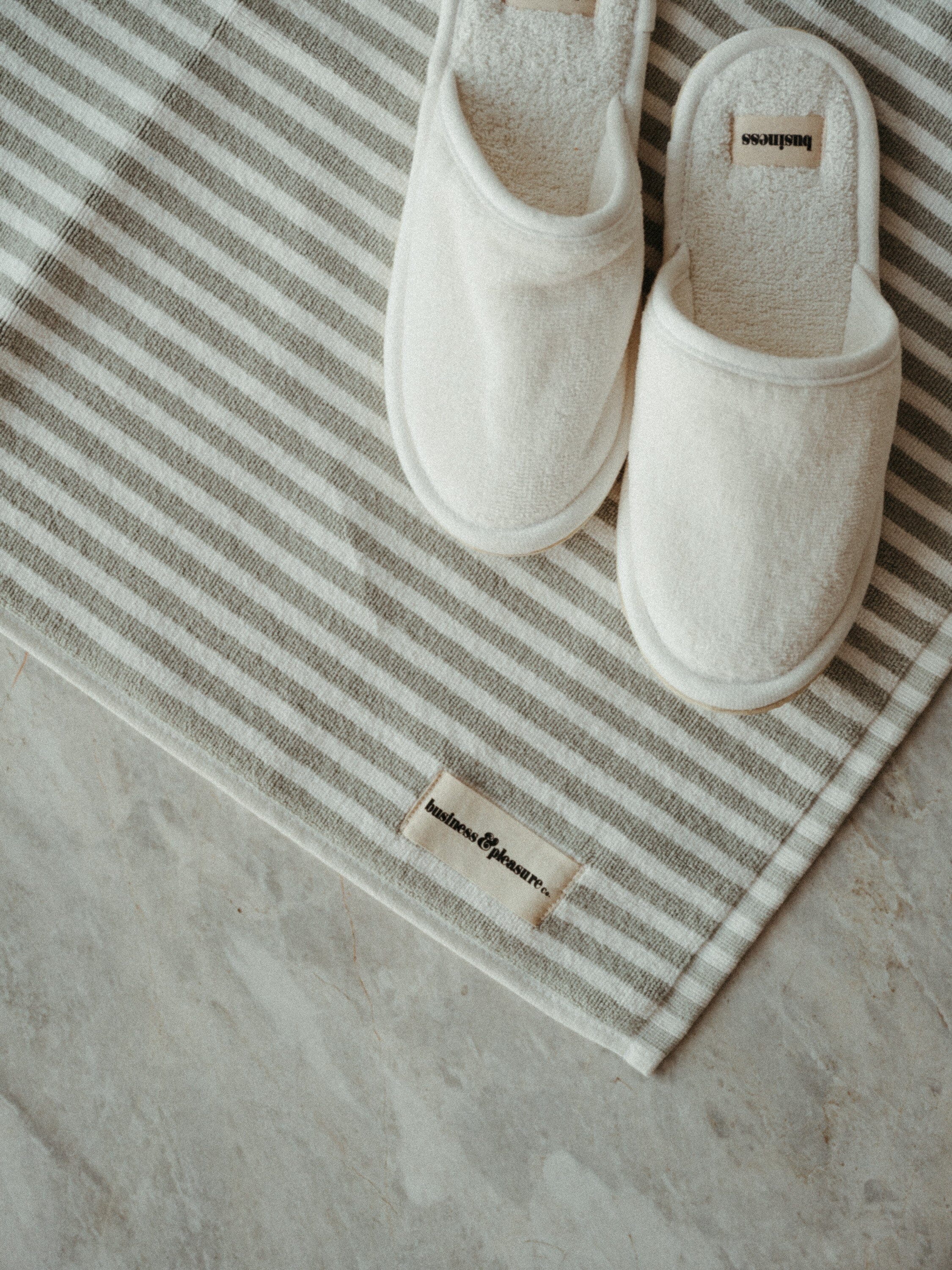 The Bath Mat - Lauren's Sage Stripe Bath Mat Business & Pleasure Co 