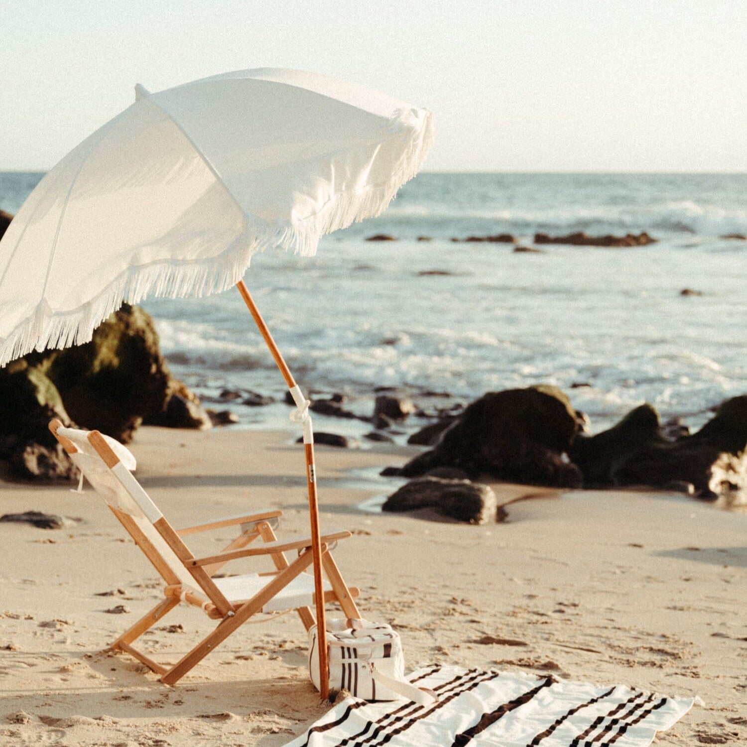 The Holiday Beach Umbrella - Antique White Holiday Umbrella Business & Pleasure Co