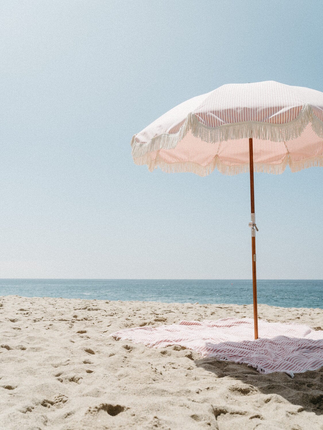 The Premium Beach Umbrella - Lauren's Pink Stripe