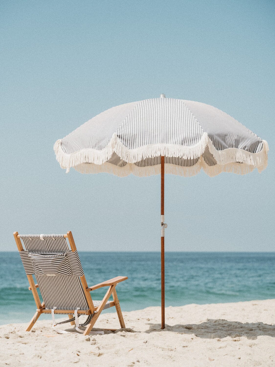 The Premium Beach Umbrella - Lauren's Navy Stripe Premium Umbrella Business & Pleasure Co