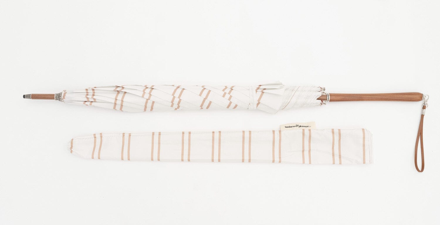 The Rain Umbrella - Sand Two Stripe