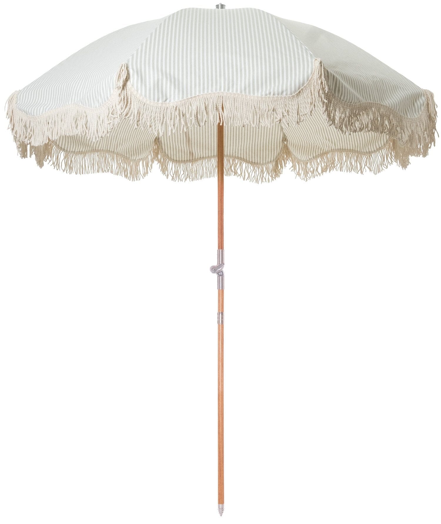 Product image of The Premium Beach Umbrella - Lauren's Sage Stripe Premium Umbrella Business & Pleasure Co