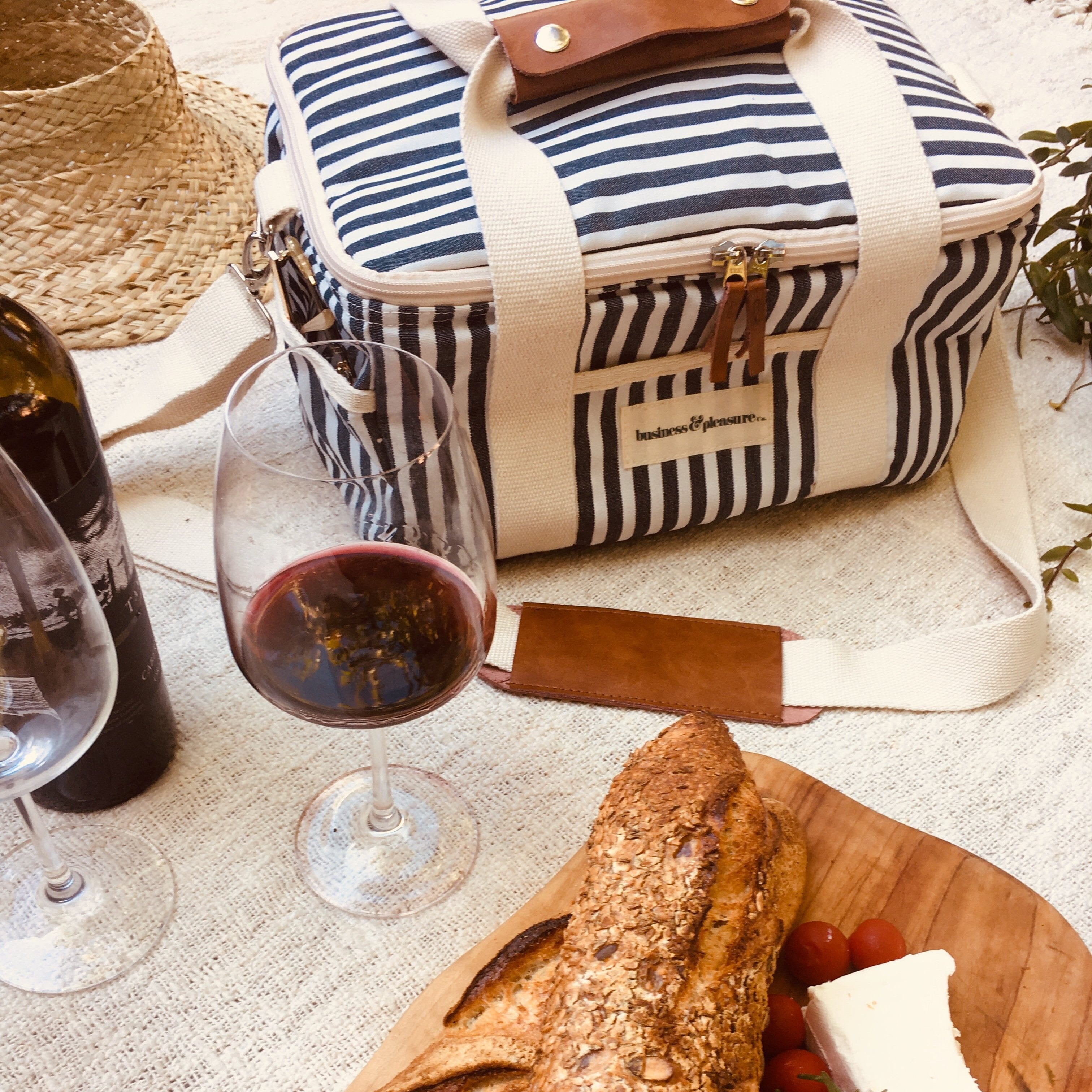 The Premium Cooler Bag - Lauren's Navy Stripe Premium Cooler Bag Business & Pleasure Co