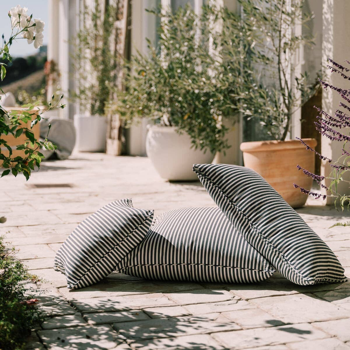The Euro Throw Pillow - Lauren's Navy Stripe Euro Throw Pillow Business & Pleasure Co Aus