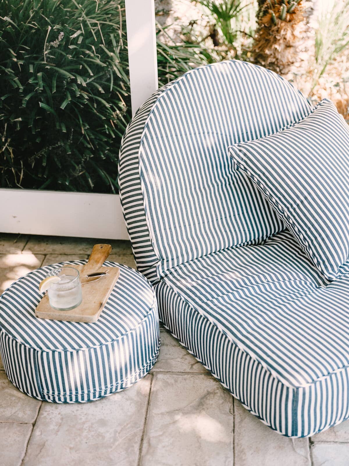 The Reclining Pillow Lounger - Lauren's Navy Stripe Reclining Pillow Lounger Business & Pleasure Co Aus 