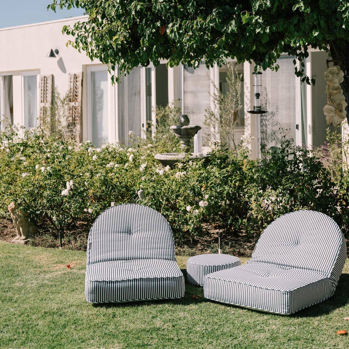 The Reclining Pillow Lounger - Lauren's Navy Stripe Reclining Pillow Lounger Business & Pleasure Co Aus