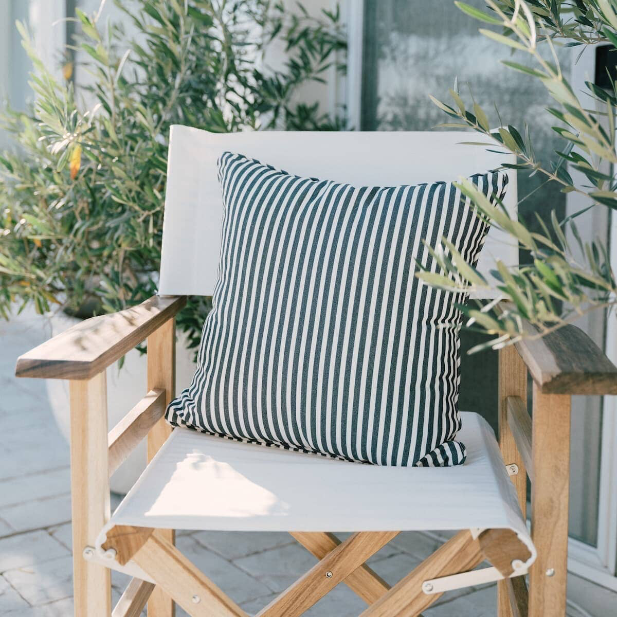 The Small Square Throw Pillow - Lauren's Navy Stripe Small Square Throw Pillow Business & Pleasure Co Aus