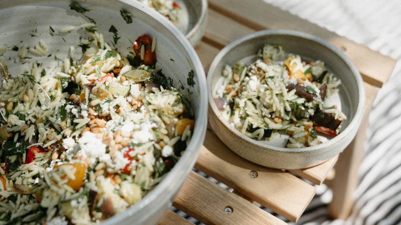 Summer Roasted Veggie Orzo Salad With Sprouted Kitchen