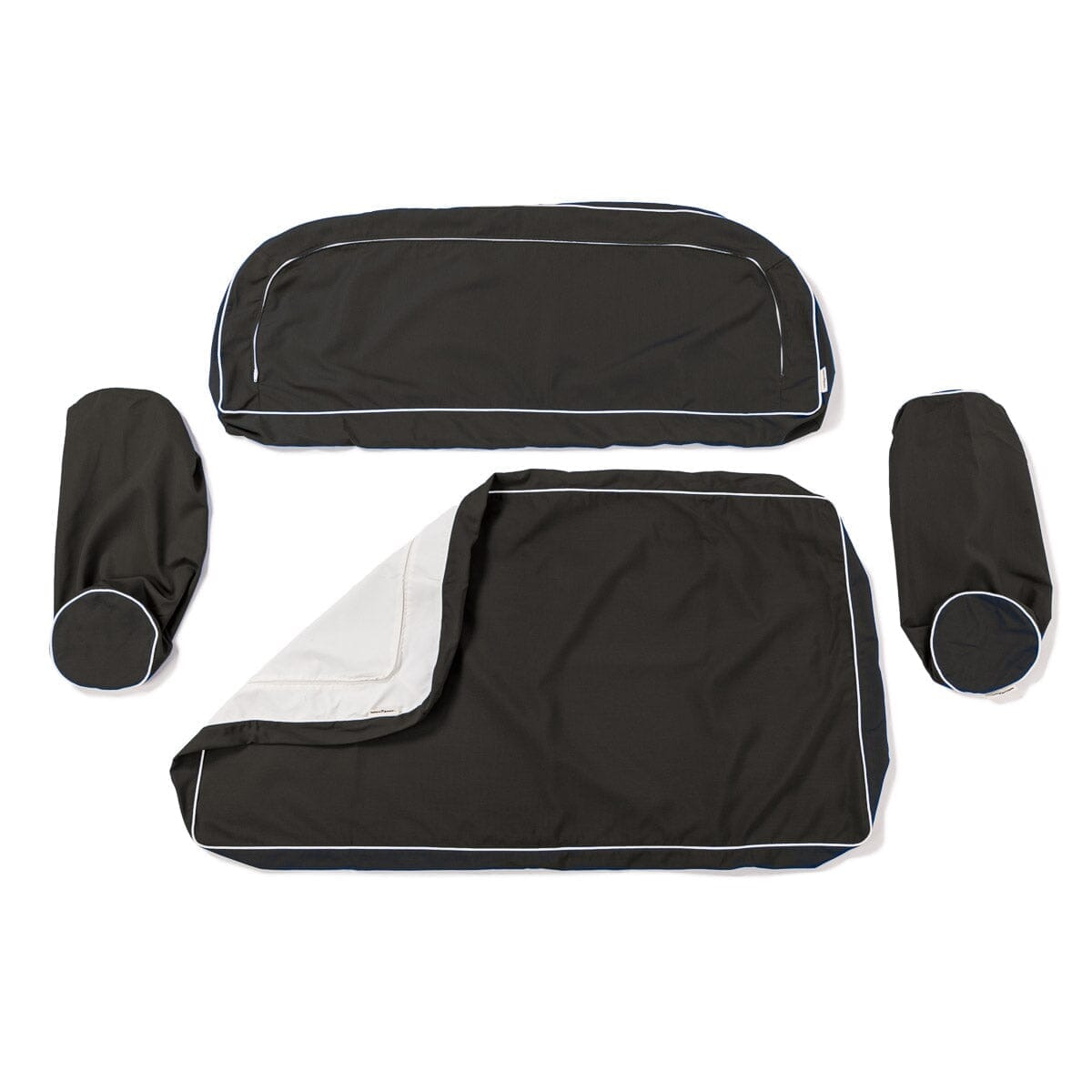 Product image of The Al Fresco Love Seat Cushion Cover Set - Rivie Black Al Fresco Love Seat Cushion Set Business & Pleasure Co. 