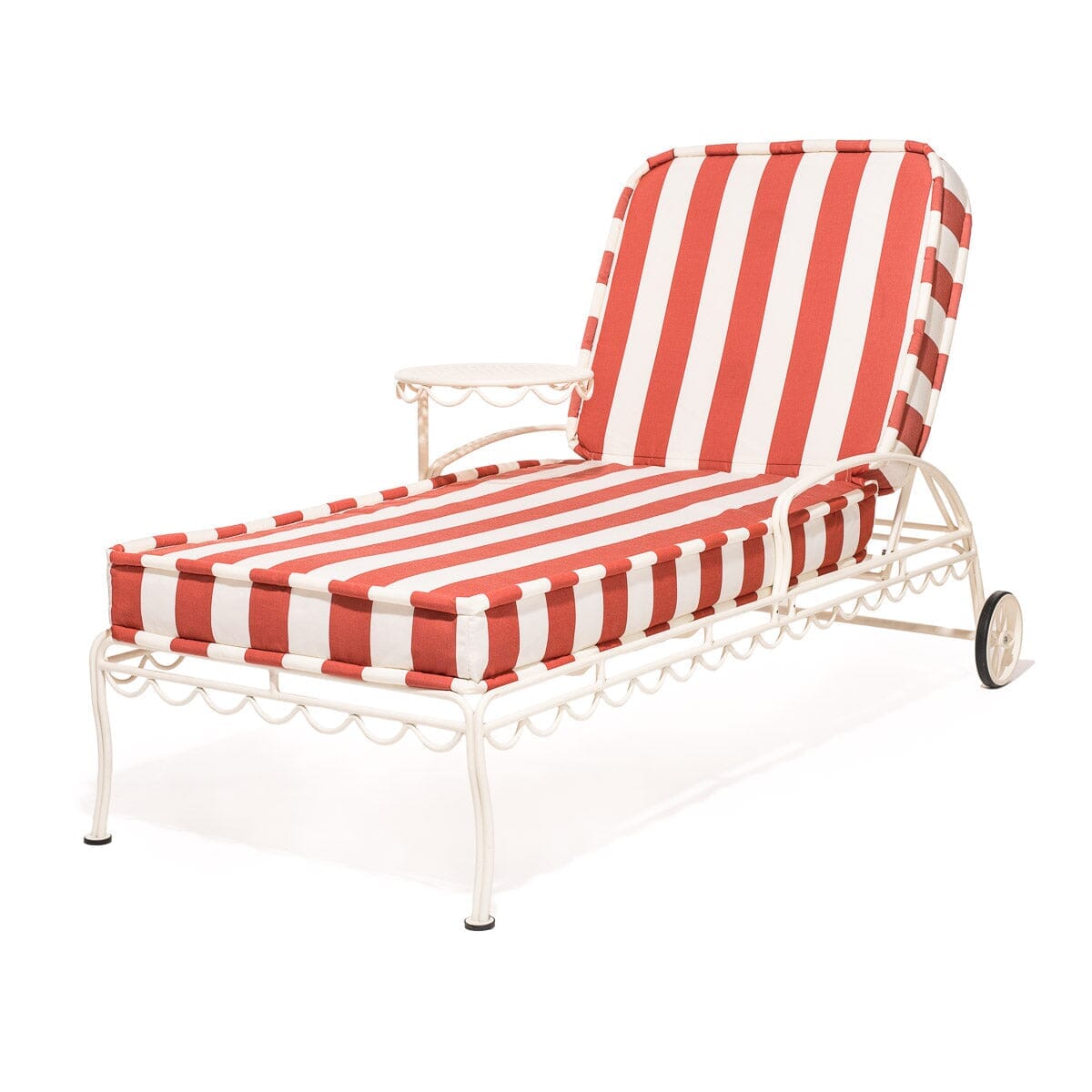 Product image of The Al Fresco Sun Lounger in Crew Le Sirenuse Stripe | Antique White Frame Al Fresco Sun Lounger Kit Business & Pleasure Co. 