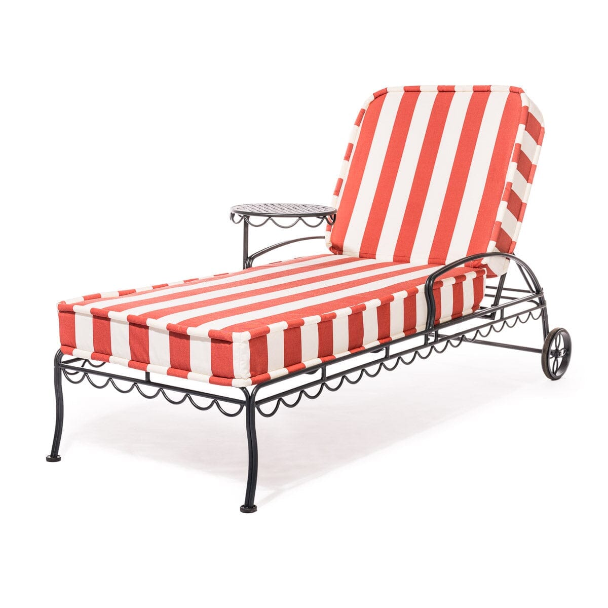 Product image of The Al Fresco Sun Lounger in Crew Le Sirenuse Stripe | Vintage Black Frame Al Fresco Sun Lounger Kit Business & Pleasure Co. 