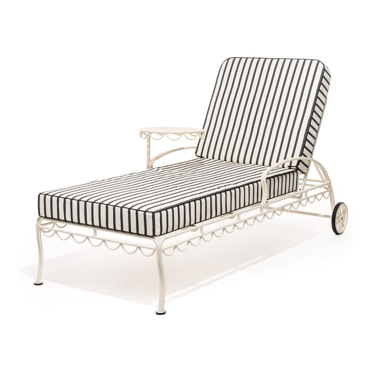 Product image of The Al Fresco Sun Lounger in Monaco Black Stripe | Antique White Frame Al Fresco Sun Lounger Kit Business & Pleasure Co. 