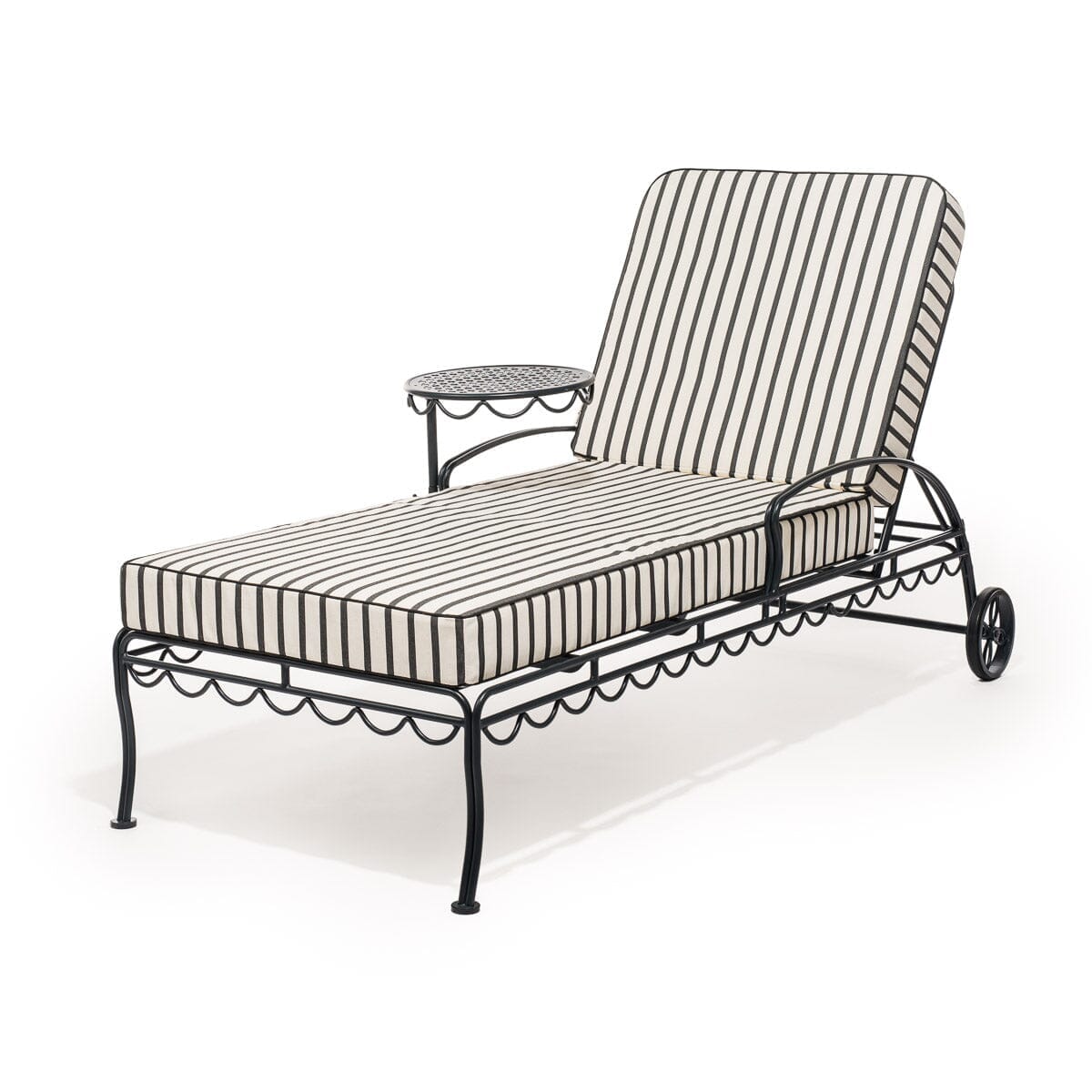 Product image of The Al Fresco Sun Lounger in Monaco Black Stripe | Vintage Black Frame Al Fresco Sun Lounger Kit Business & Pleasure Co. 