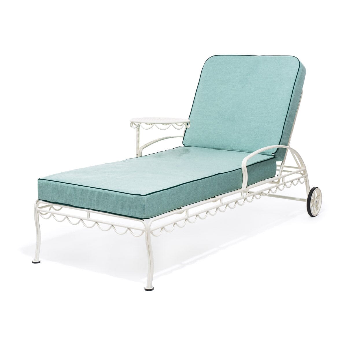 Product image of The Al Fresco Sun Lounger in Rivie Green | Antique White Frame Al Fresco Sun Lounger Kit Business & Pleasure Co. 