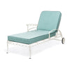 Swatch for The Al Fresco Sun Lounger in Rivie Green | Antique White Frame