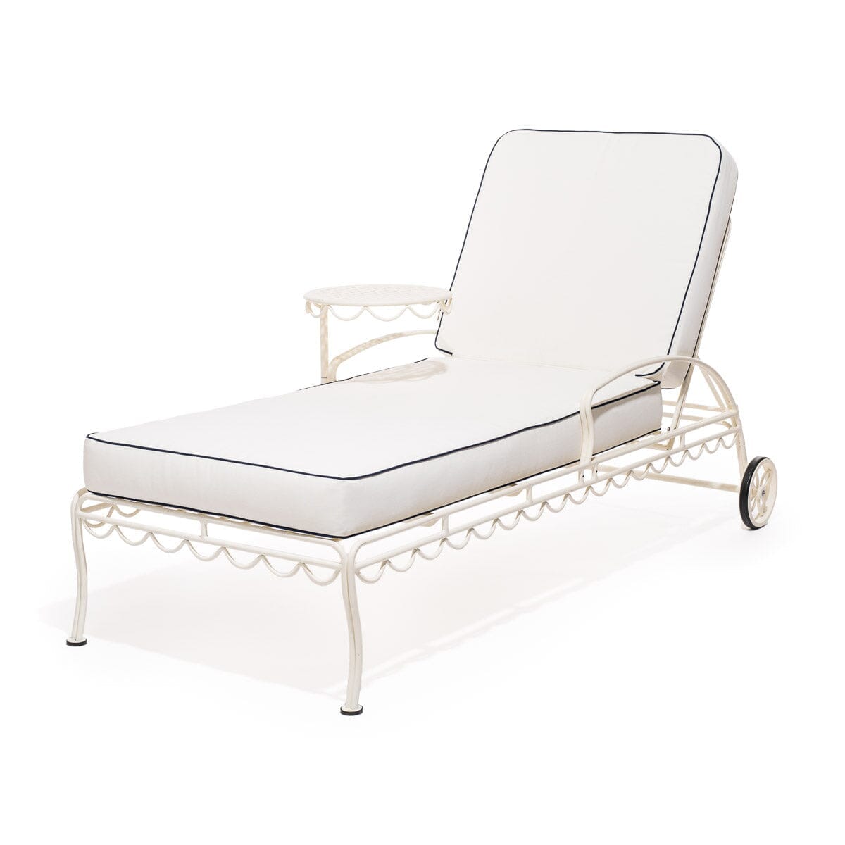 Product image of The Al Fresco Sun Lounger in Rivie White | Antique White Frame Al Fresco Sun Lounger Kit Business & Pleasure Co. 
