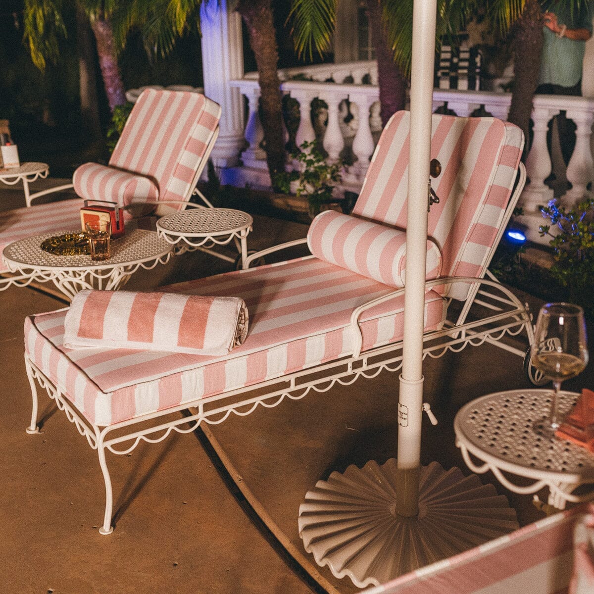 The Sun Lounger Slip Cover - Crew Pink Stripe Sun Lounger Slip Cover Business & Pleasure Co Aus 