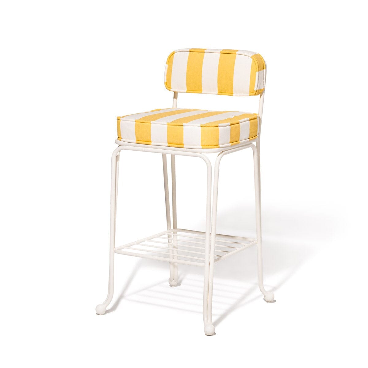 Product image of Waterhouse Bistro Stool in Crew Mimosa Yellow Stripe | Antique White Frame Waterhouse Bistro Stool Kit Business & Pleasure Co Aus 