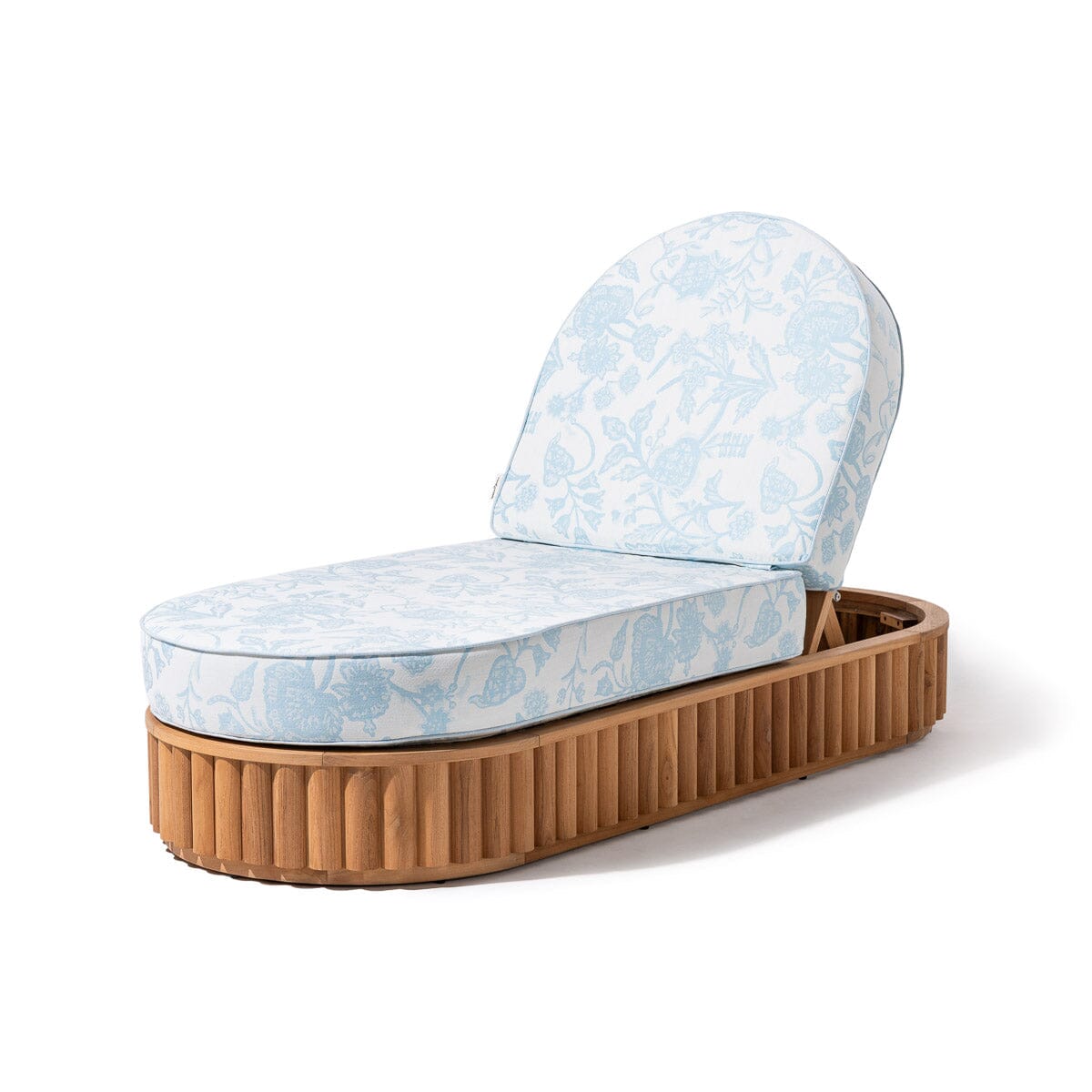 Product image of Daisy Sun Lounger Kit - Teakwood & Hanalei Bay Blue Jacquard Daisy Sun Lounger Kit Business & Pleasure Co Aus 