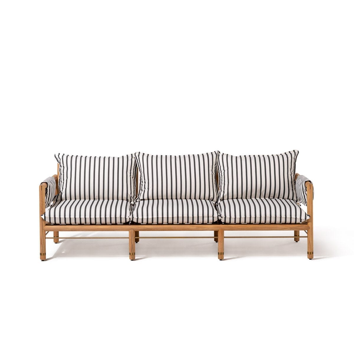 Product image of Wes Sofa in Monaco Black Stripe | Teakwood Gold Frame Wes Sofa Kit Business & Pleasure Co Aus 