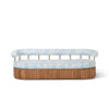 Swatch for Daisy Sofa in Hanalei Bay Blue Jacquard | Teakwood Frame