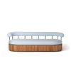 Swatch for The Daisy Sofa in Sky Blue | Teakwood Frame