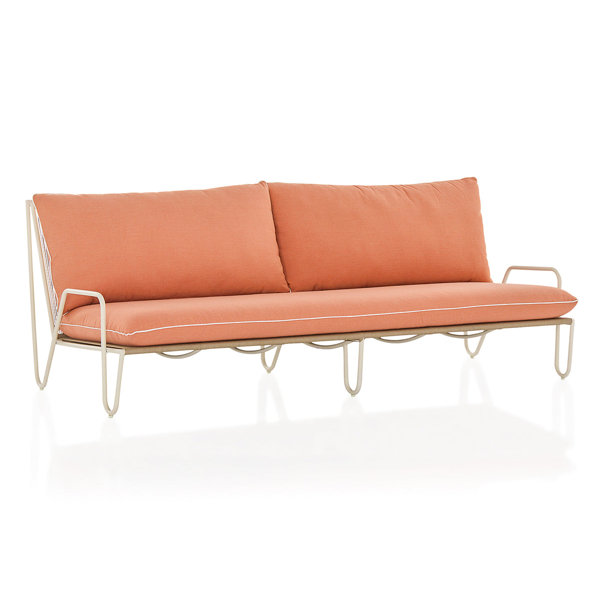 The Shore 3 Seat Sofa - Coco Republic - Coral - White Frame