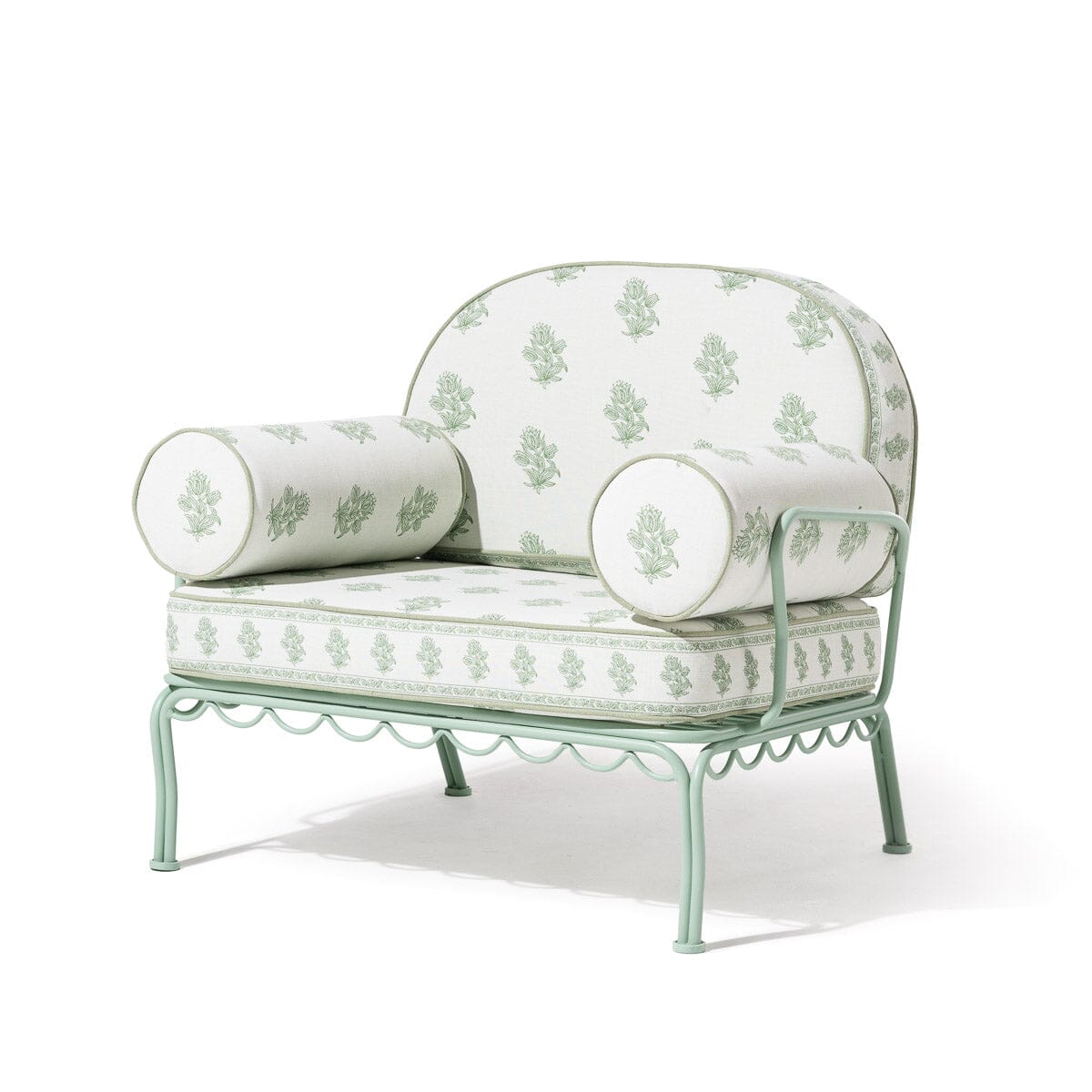 The Al Fresco Accent Chair by Amanda Lindroth Al Fresco Accent Chair Kit B&P by Amanda Lindroth Jaipur Green Sage Green 