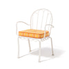 Swatch for The Al Fresco Dining Chair in Bistro Papaya Stripe | Antique White Frame