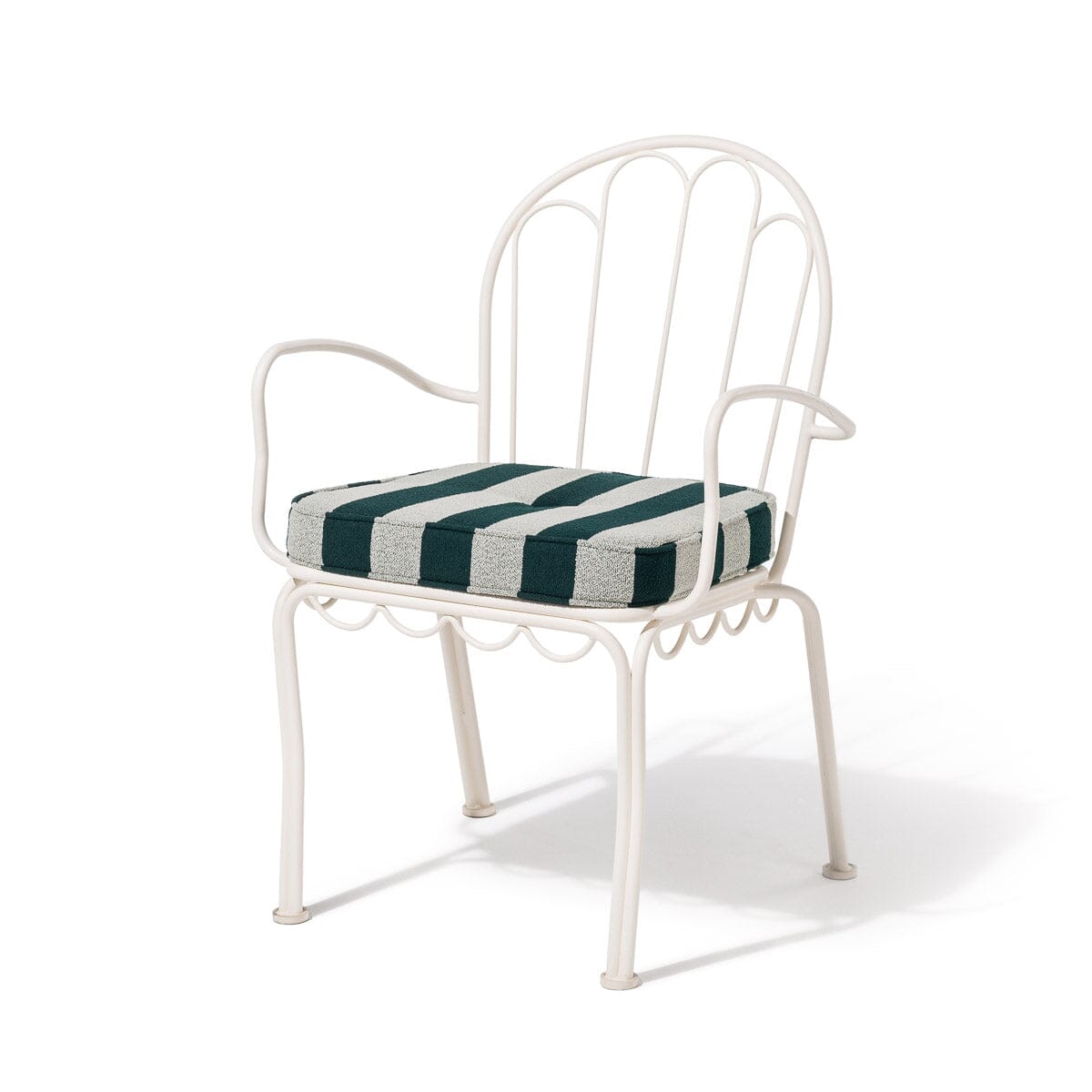 The Al Fresco Dining Chair in Terry Green Stripe | Antique White Frame Al Fresco Dining Chair Business & Pleasure Co Aus 