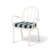 Swatch for The Al Fresco Dining Chair in Terry Green Stripe | Antique White Frame