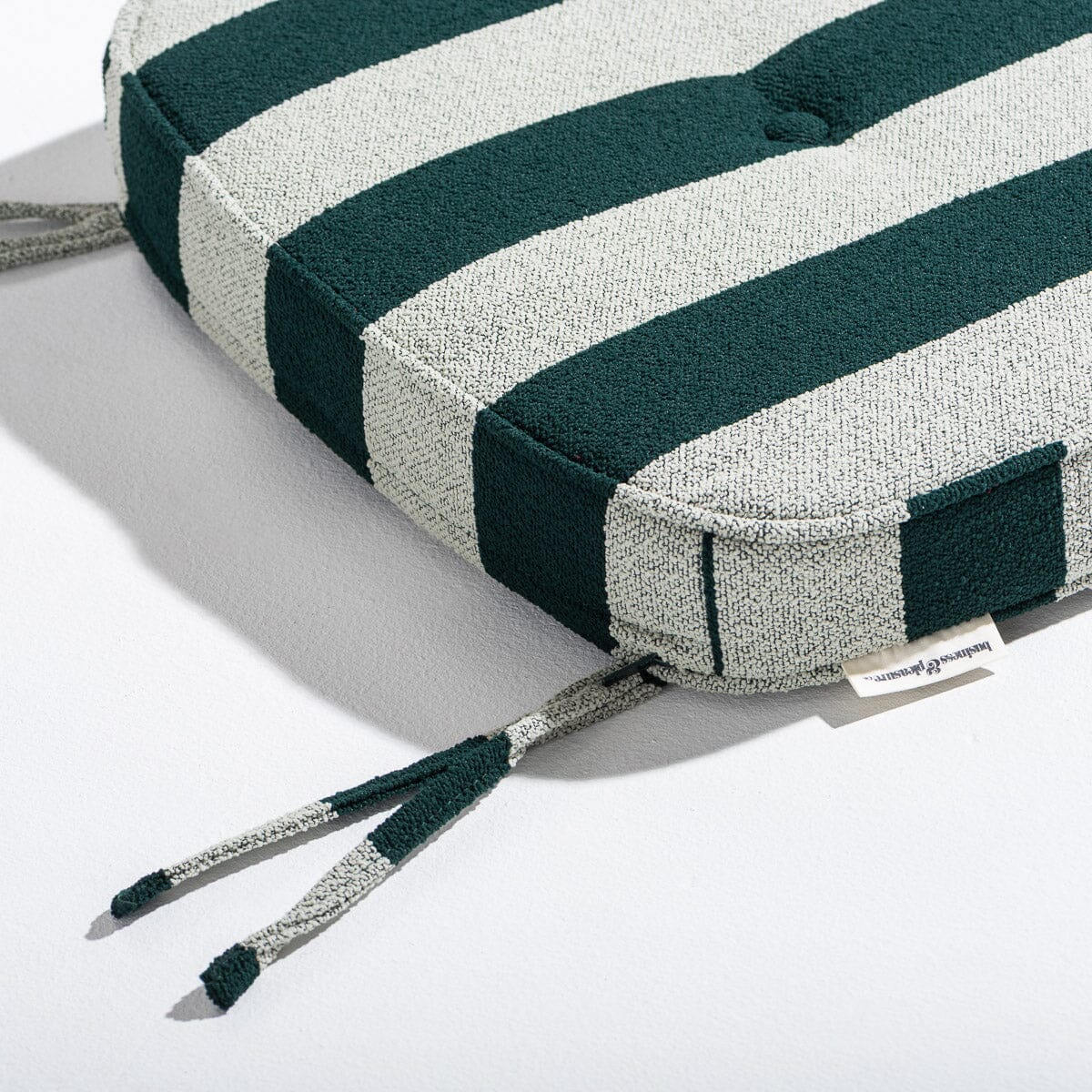 The Al Fresco Dining Chair Cushion - Terry Green Stripe Al Fresco Dining Chair Cushion Business & Pleasure Co Aus 