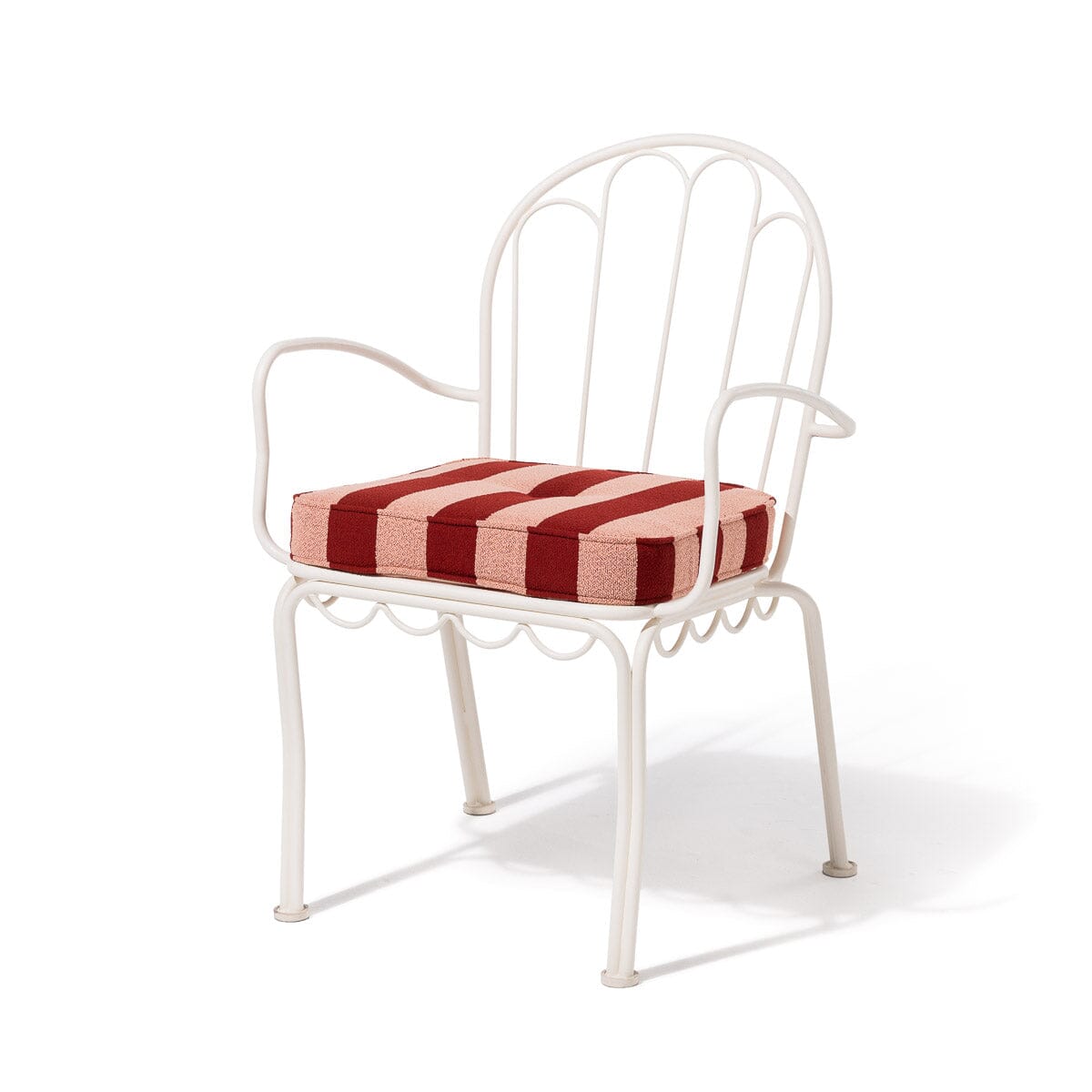 The Al Fresco Dining Chair in Terry Terracotta Stripe | Antique White Frame Al Fresco Dining Chair Business & Pleasure Co Aus 