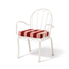 Swatch for The Al Fresco Dining Chair in Terry Terracotta Stripe | Antique White Frame