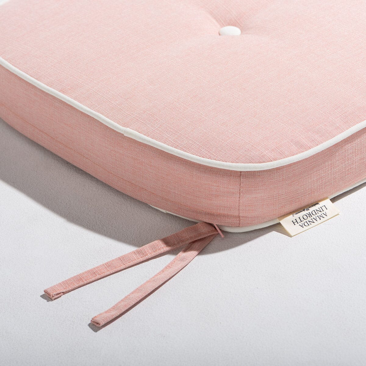 The Al Fresco Dining Chair & Cushion by Amanda Lindroth in Palm Pink | Antique White Frame Al Fresco Dining Chair Kit B&P by Amanda Lindroth 